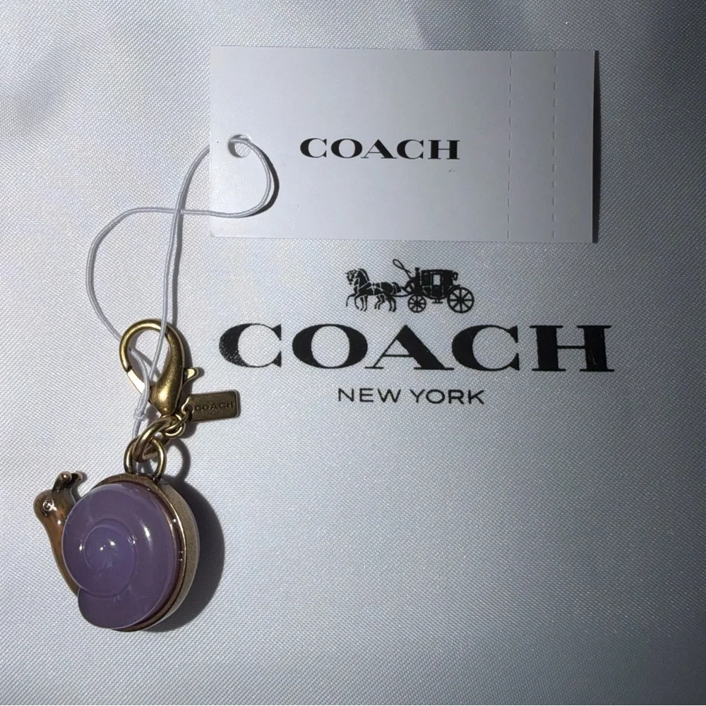 Coach Purple Snail Key Charm with Brass Clasp - Picture 1 of 5